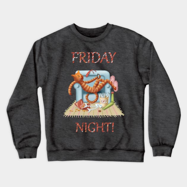 Friday Night Crewneck Sweatshirt by JoanTatley